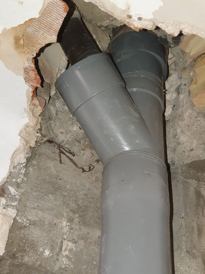 imágenes reparacion de bajante en vivienda